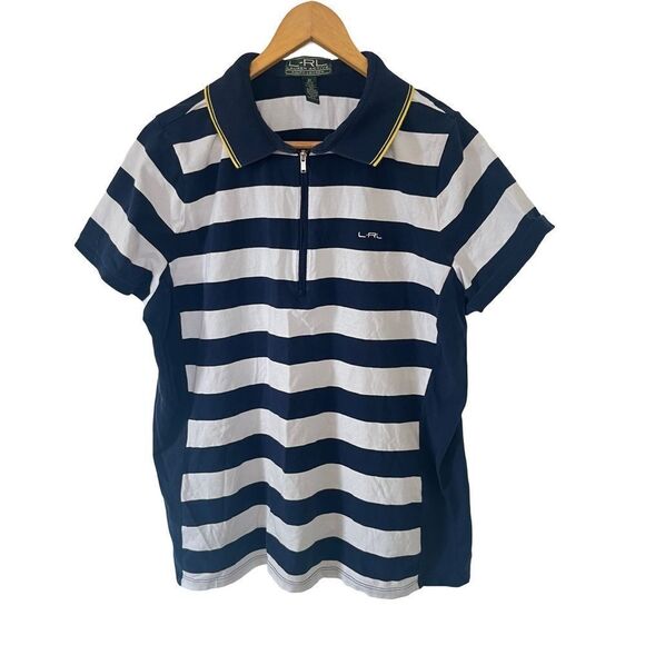 Lauren Ralph Lauren Vintage 90's Stripe Polo Shirt - Picture 1 of 8